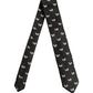 Men Black Silk Butterfly Adjustable Tied Necktie Tie