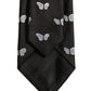 Men Black Silk Butterfly Adjustable Tied Necktie Tie