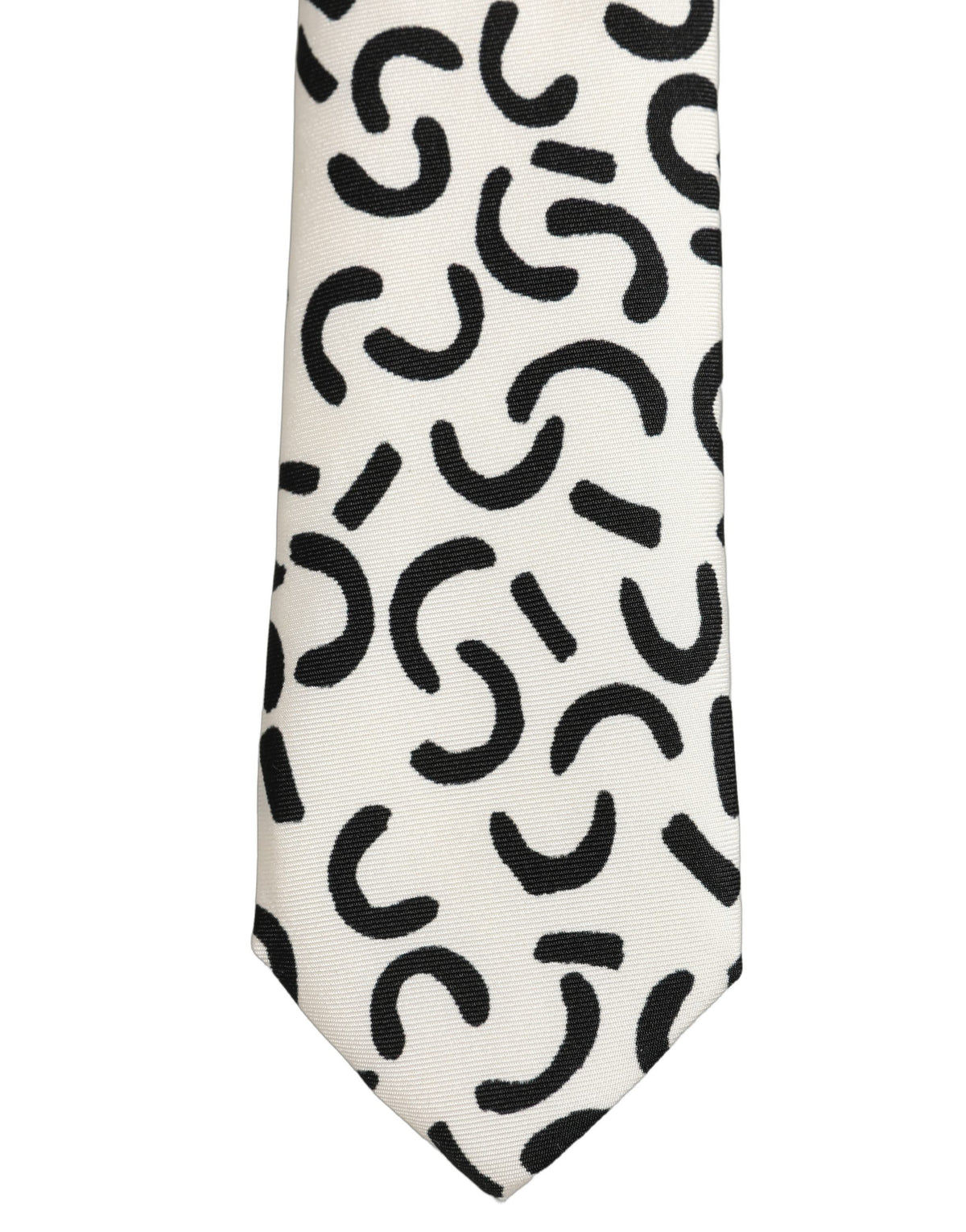 Men Cream Silk Abstract Adjustable Tied Necktie Tie