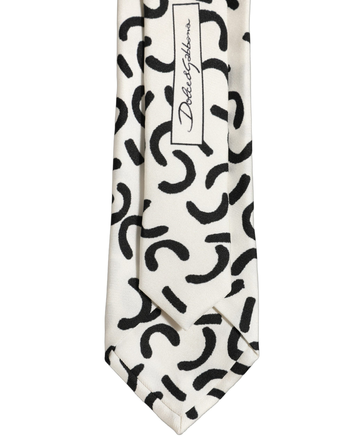 Men Cream Silk Abstract Adjustable Tied Necktie Tie