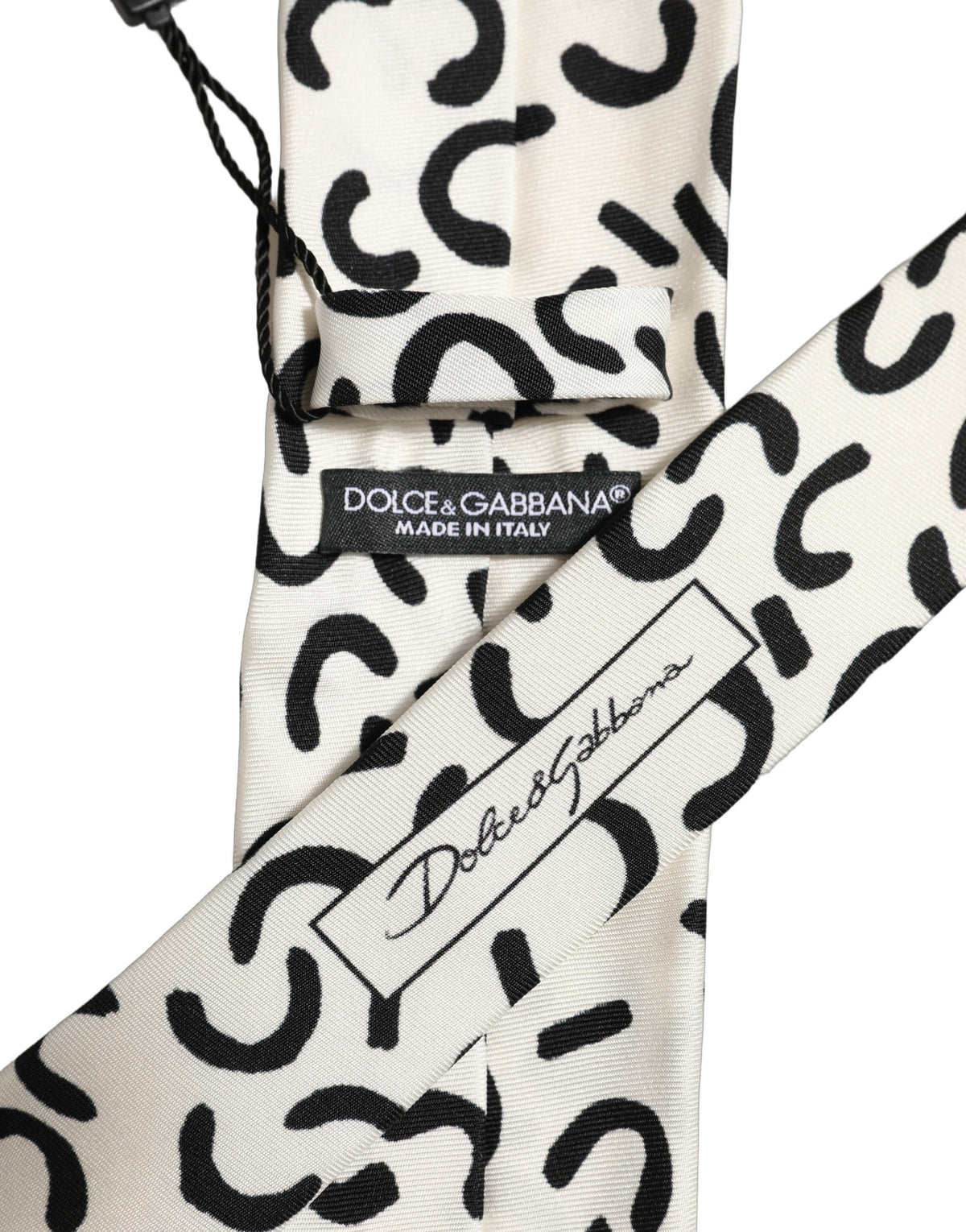 Men Cream Silk Abstract Adjustable Tied Necktie Tie