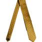 Men Mustard Silk Polka Dot Adjustable Tied Necktie Tie
