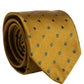 Men Mustard Silk Polka Dot Adjustable Tied Necktie Tie