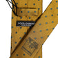 Men Mustard Silk Polka Dot Adjustable Tied Necktie Tie