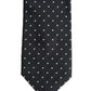 Dark Blue Silk Polka Dot Adjustable Tied Men Necktie Tie