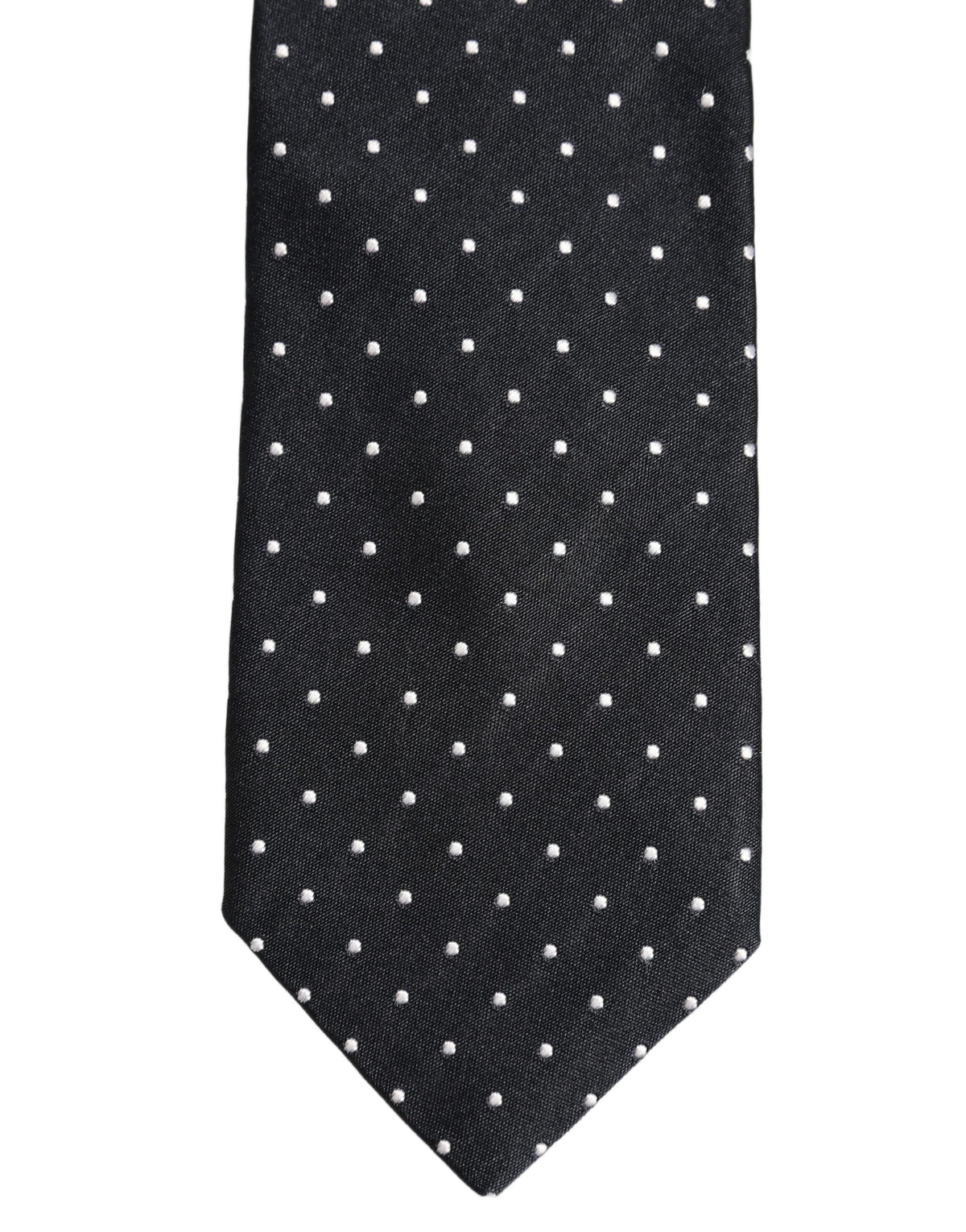Dark Blue Silk Polka Dot Adjustable Tied Men Necktie Tie