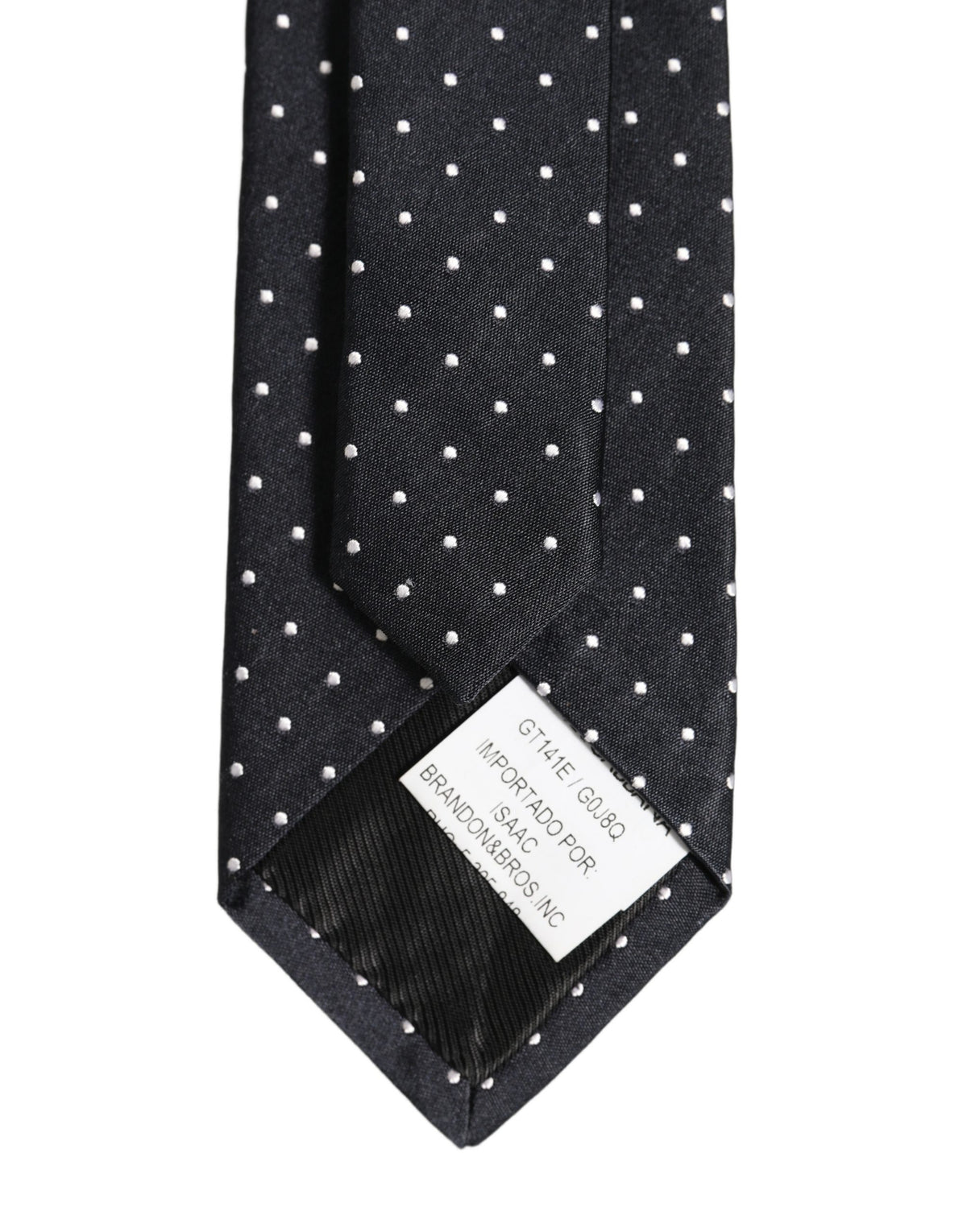Dark Blue Silk Polka Dot Adjustable Tied Men Necktie Tie