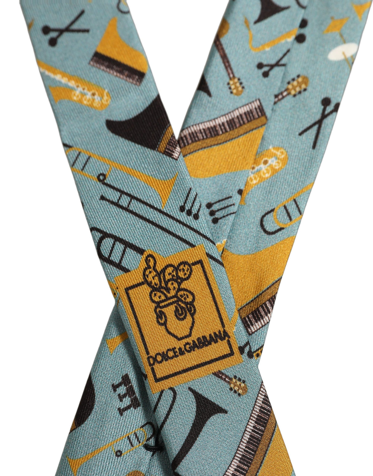Light Blue Instruments Adjustable Tied Men Necktie Tie