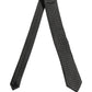Dark Gray Silk DG Monogram Adjustable Tied Necktie Tie