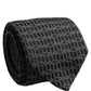 Dark Gray Silk DG Monogram Adjustable Tied Necktie Tie