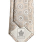 Beige Silk Medallion Circle Adjustable Tied Necktie Tie