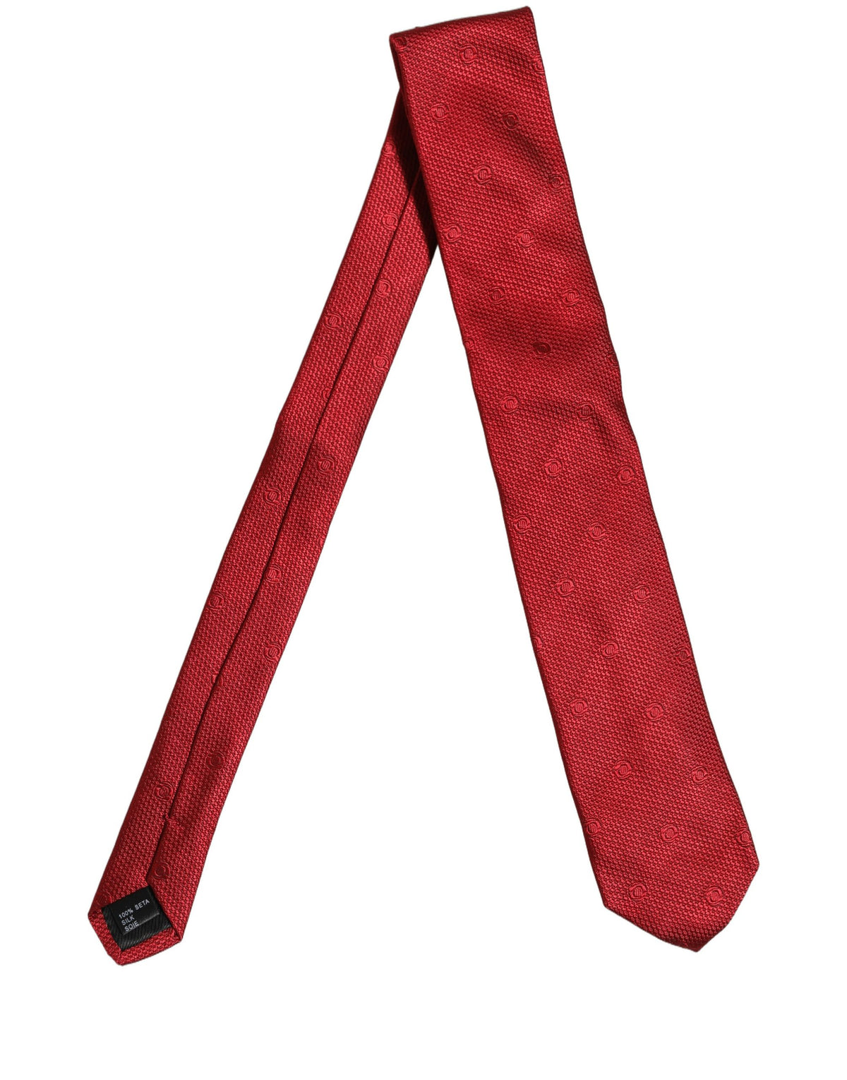 Red Silk Textured Pattern Adjustable Tied Men Necktie Tie