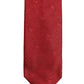 Red Silk Textured Pattern Adjustable Tied Men Necktie Tie