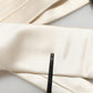 Cream Satin 100% Silk Adjustable Tied Men Necktie Tie