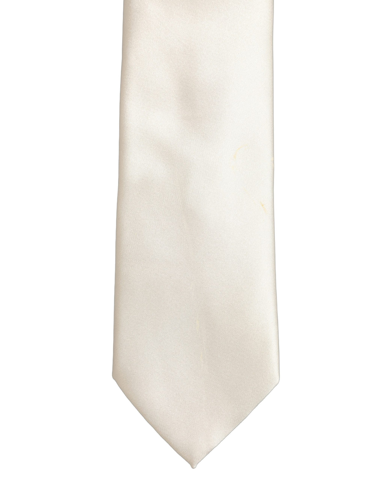 Cream Satin 100% Silk Adjustable Tied Men Necktie Tie