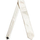 Cream Satin 100% Silk Adjustable Tied Men Necktie Tie