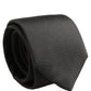 Black Silk Micro Polka Dot Adjustable Tied Necktie Tie