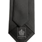 Black Silk Micro Polka Dot Adjustable Tied Necktie Tie