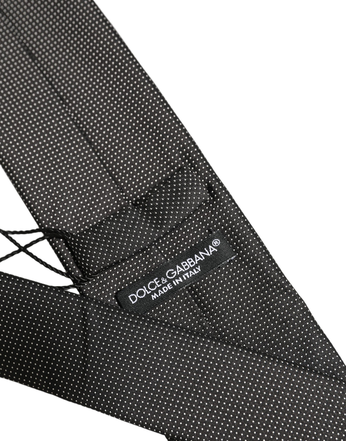 Black Silk Micro Polka Dot Adjustable Tied Necktie Tie