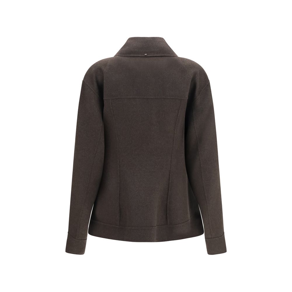 Brown Wool Oves Aries Full-Length Jacket