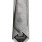 Gray Satin 100% Silk Adjustable Tied Men Necktie Tie