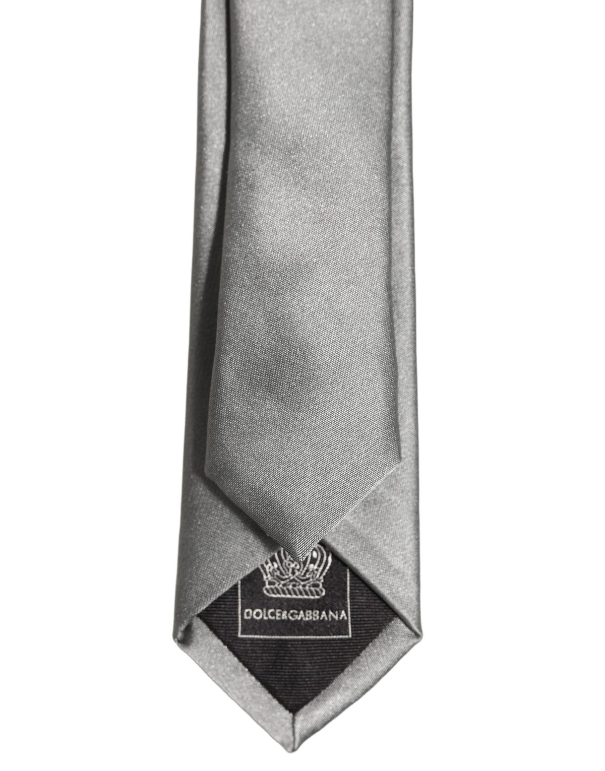 Gray Satin 100% Silk Adjustable Tied Men Necktie Tie