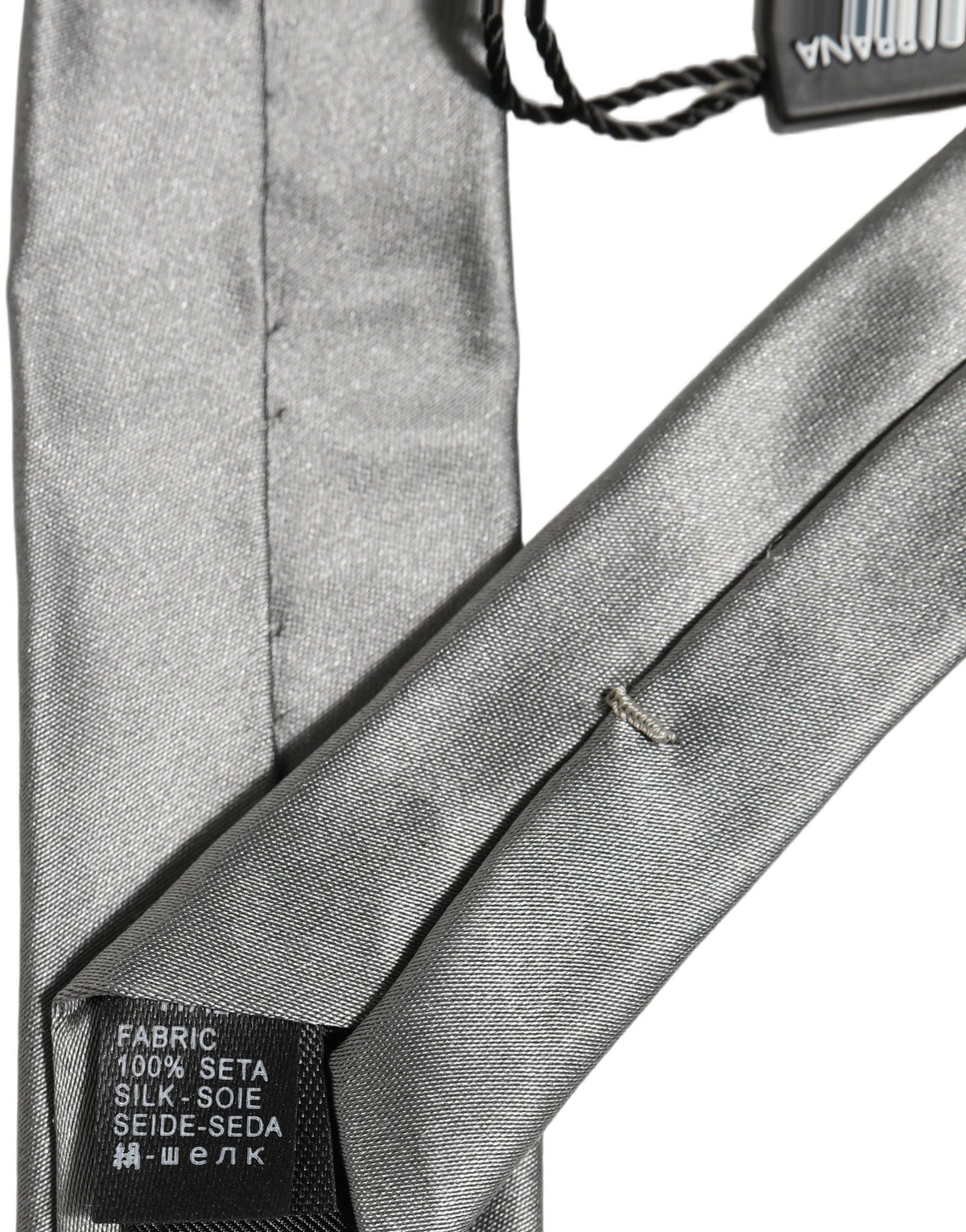 Gray Satin 100% Silk Adjustable Tied Men Necktie Tie