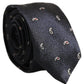 Dark Blue Silk Paisley Adjustable Tied Men Necktie Tie