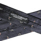 Dark Blue Silk Paisley Adjustable Tied Men Necktie Tie