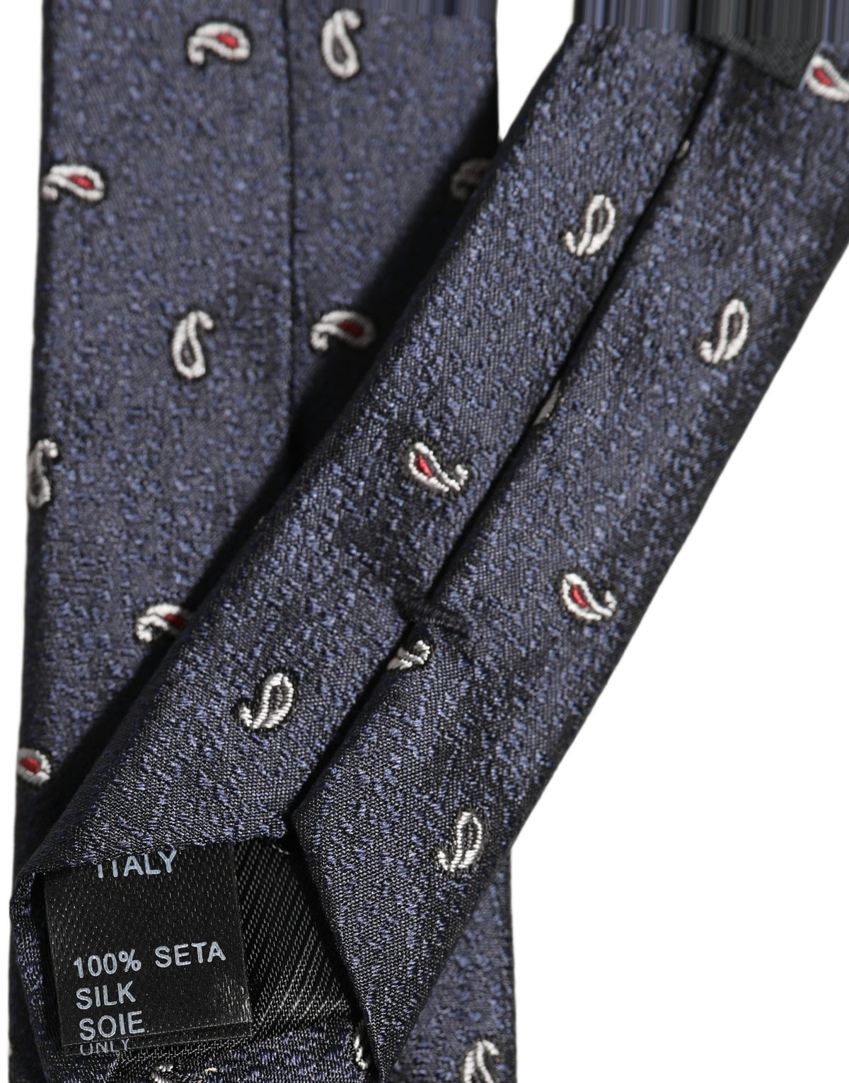 Dark Blue Silk Paisley Adjustable Tied Men Necktie Tie