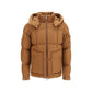 Brown Polyester Full-Length Jacket