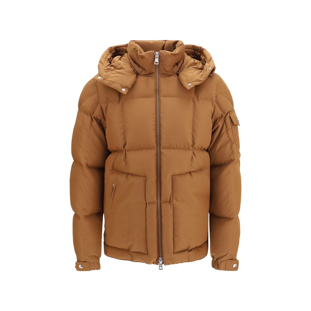 Brown Polyester Full-Length Jacket