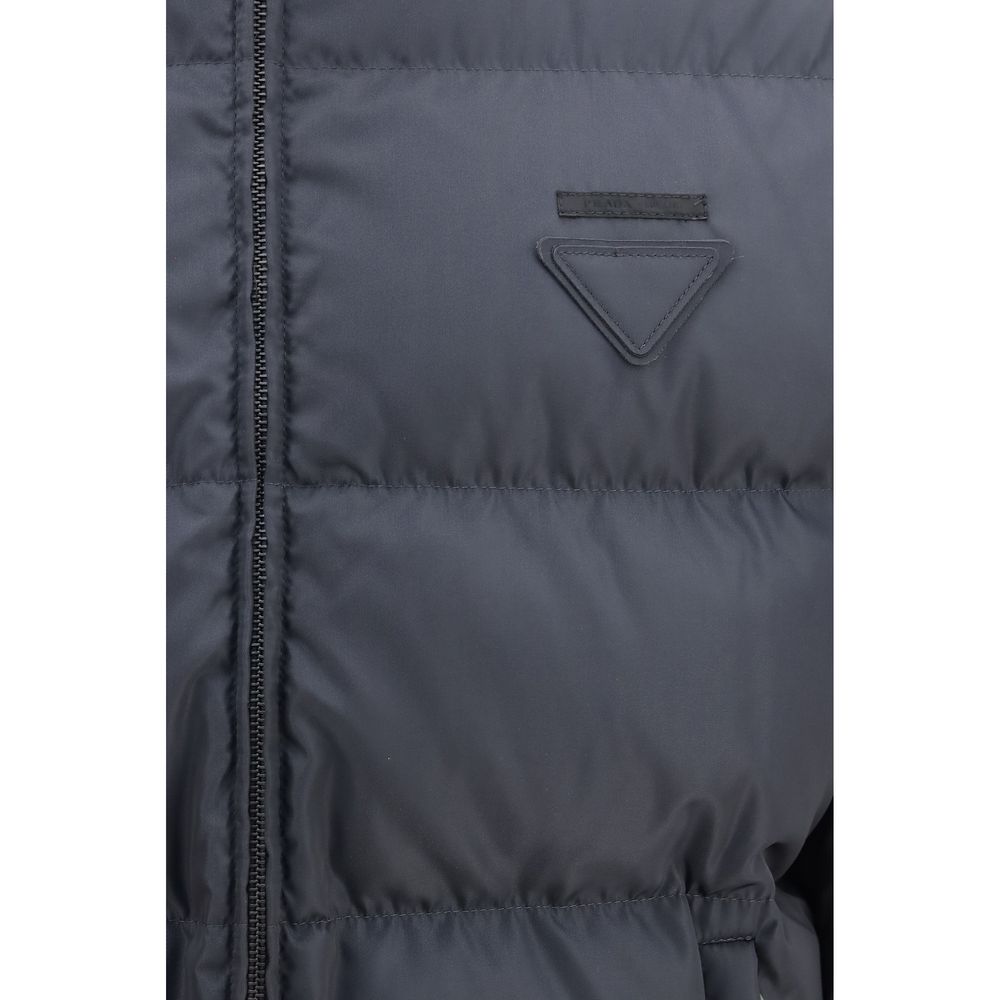Blue Polyamide Full-Length Jacket