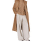 Beige Elastane Casual Pants