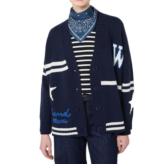 Blue Virgin Wool Cardigan