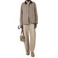 Beige Cotton Relaxed Fit Jeans