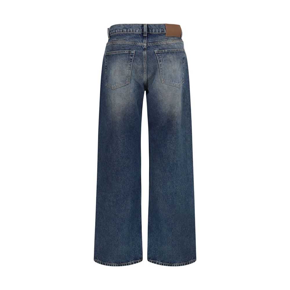 Blue Cotton Relaxed Fit Jeans