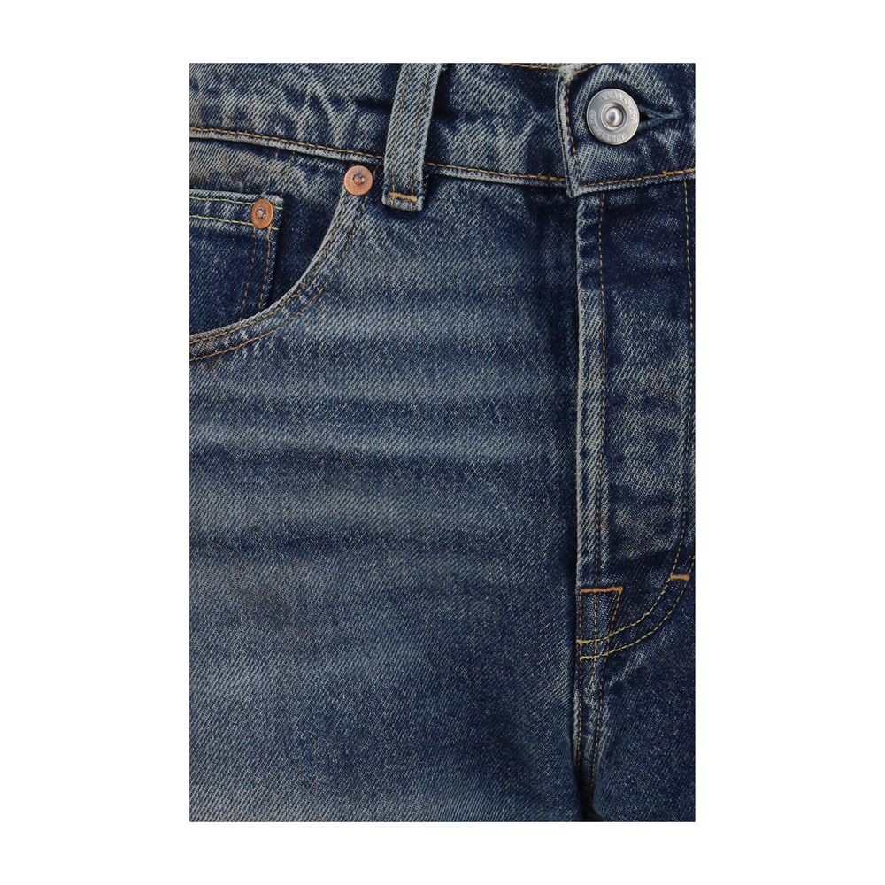 Blue Cotton Relaxed Fit Jeans