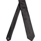 Black Satin 100% Silk Adjustable Tied Men Necktie Tie