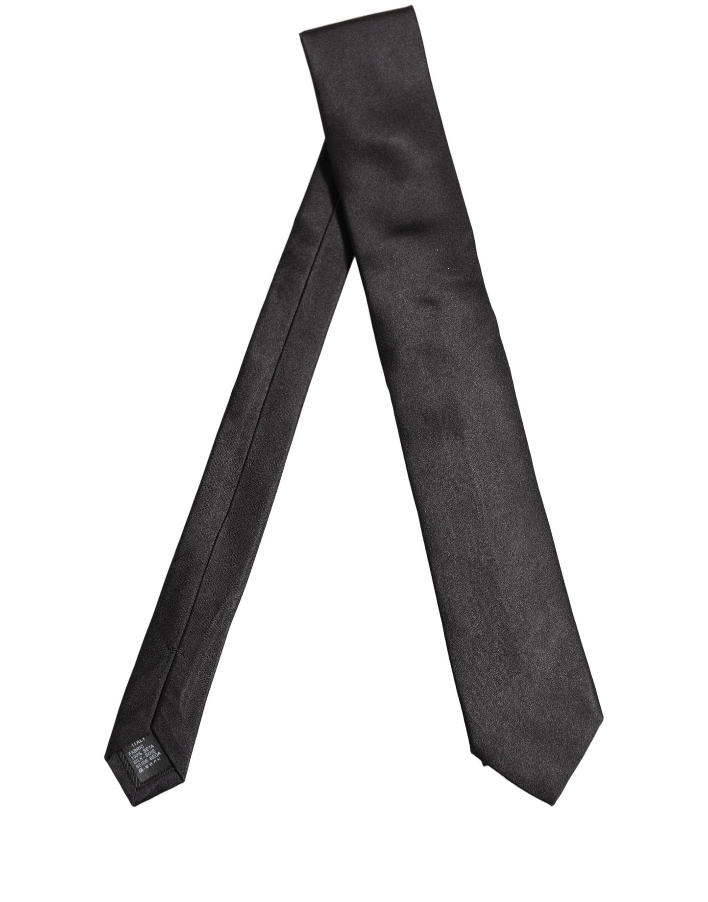 Black Satin 100% Silk Adjustable Tied Men Necktie Tie