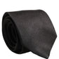 Black Satin 100% Silk Adjustable Tied Men Necktie Tie