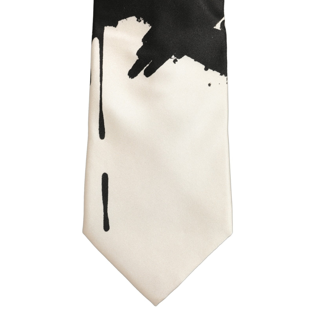 White Silk Floral Graphic Adjustable Tied Men Necktie Tie