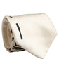 White Silk Floral Graphic Adjustable Tied Men Necktie Tie