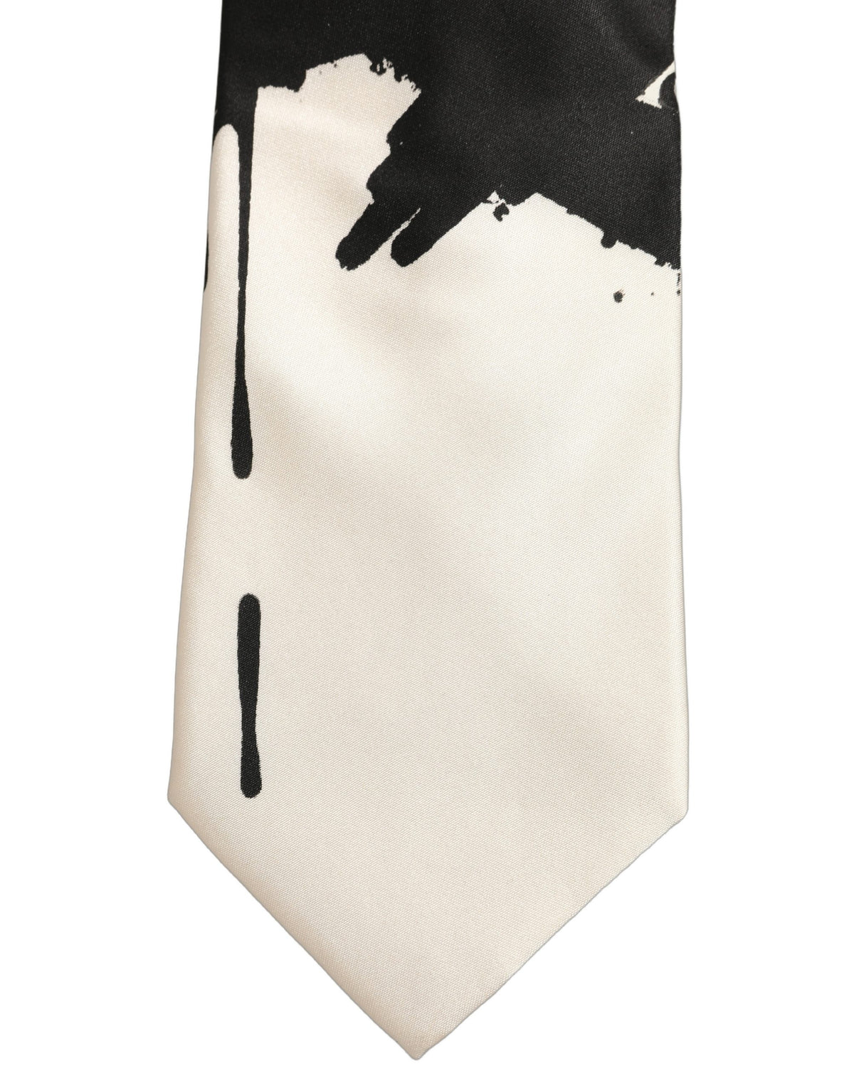 White Silk Floral Graphic Adjustable Tied Men Necktie Tie