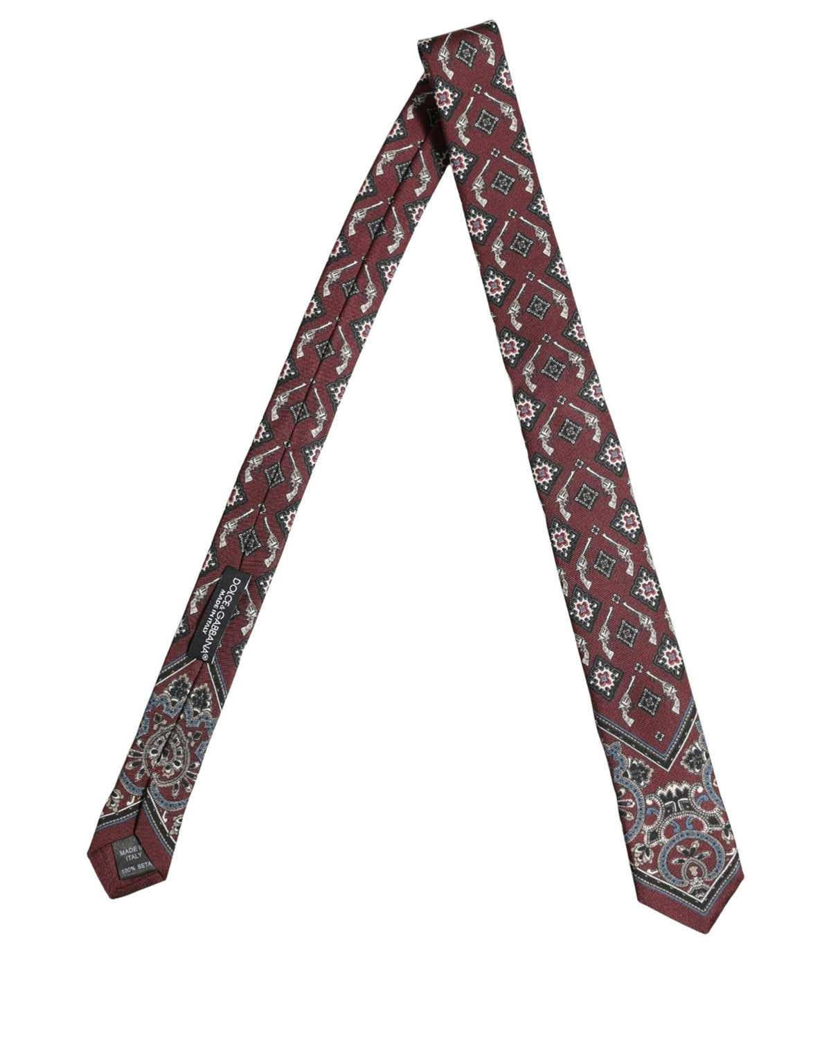 Bordeaux Printed 100% Silk Adjustable Men Necktie Tie