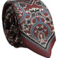 Bordeaux Printed 100% Silk Adjustable Men Necktie Tie