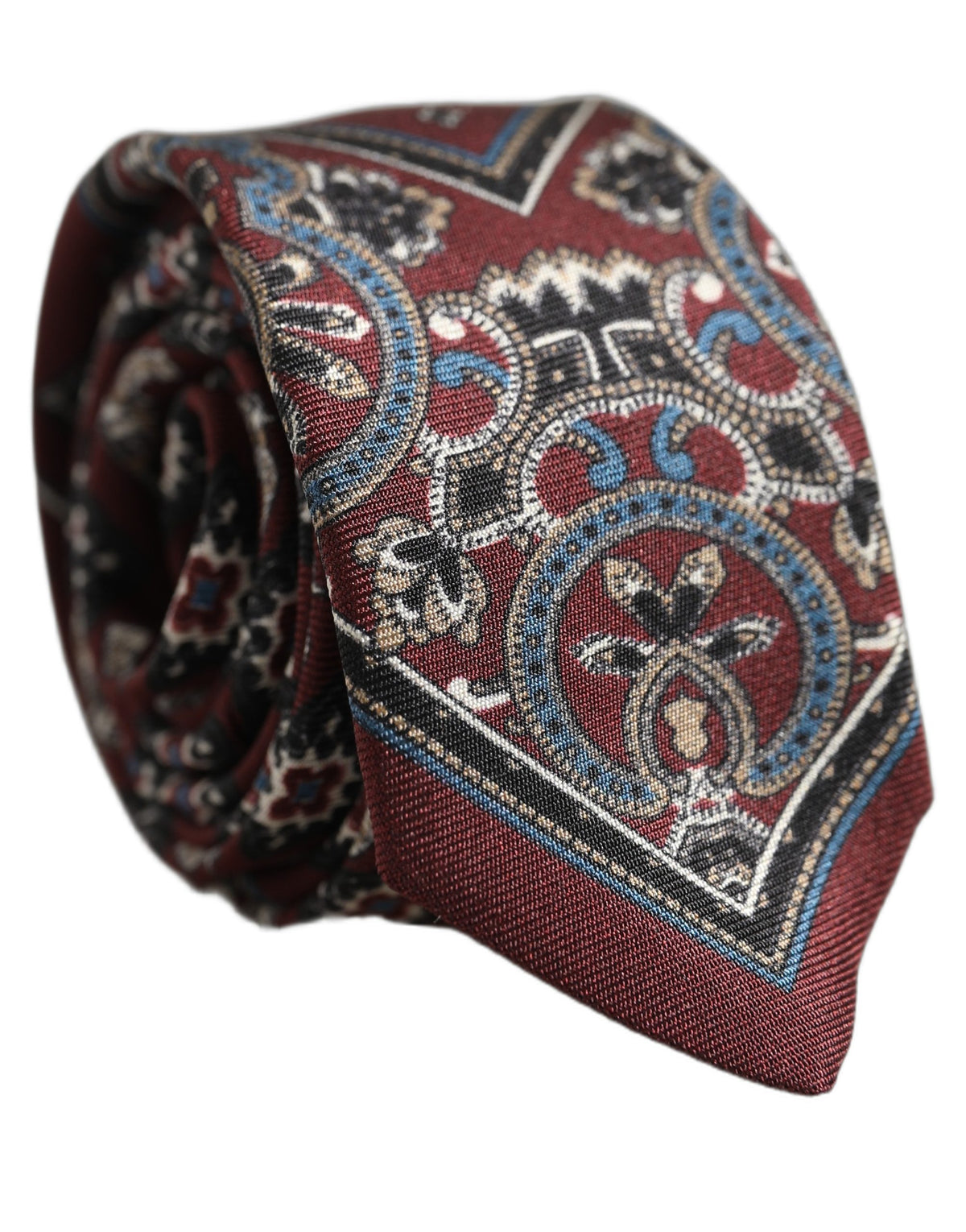 Bordeaux Printed 100% Silk Adjustable Men Necktie Tie