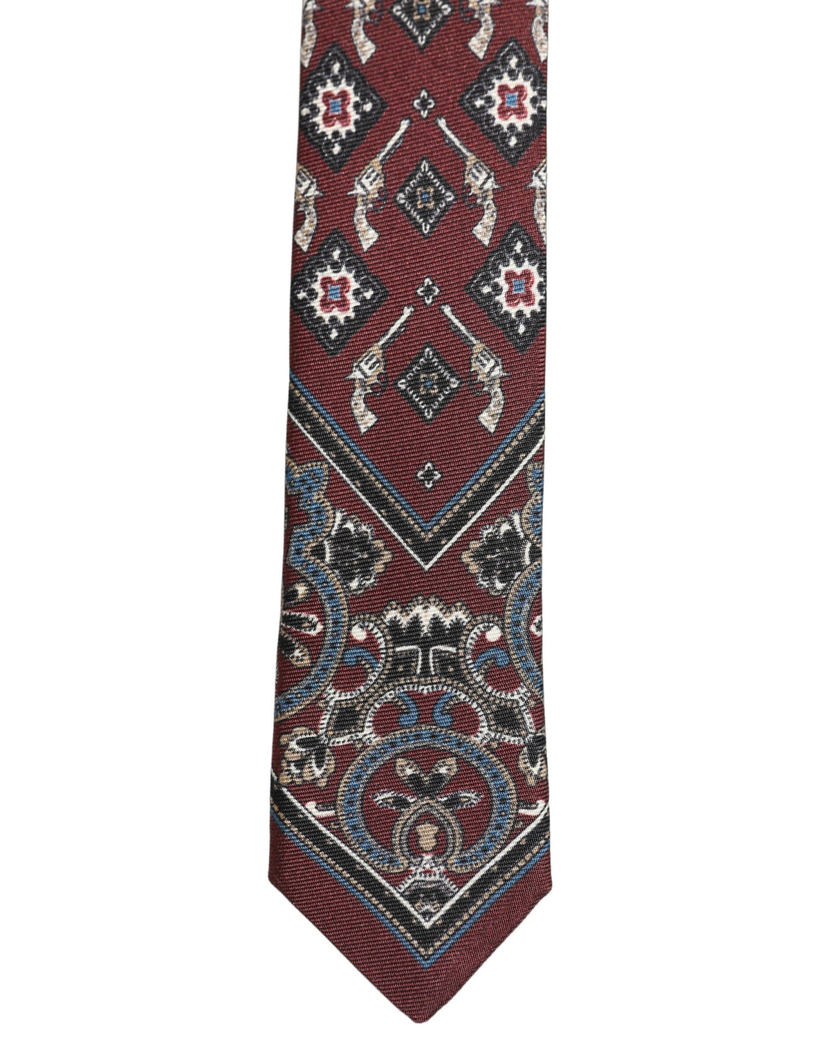 Bordeaux Printed 100% Silk Adjustable Men Necktie Tie