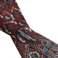 Bordeaux Printed 100% Silk Adjustable Men Necktie Tie