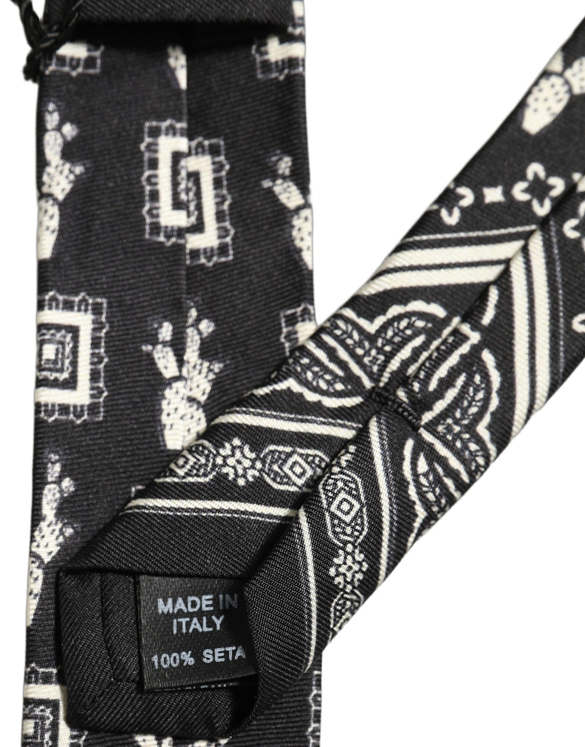 Black Patterned 100%Silk Adjustable Necktie Accessory Tie